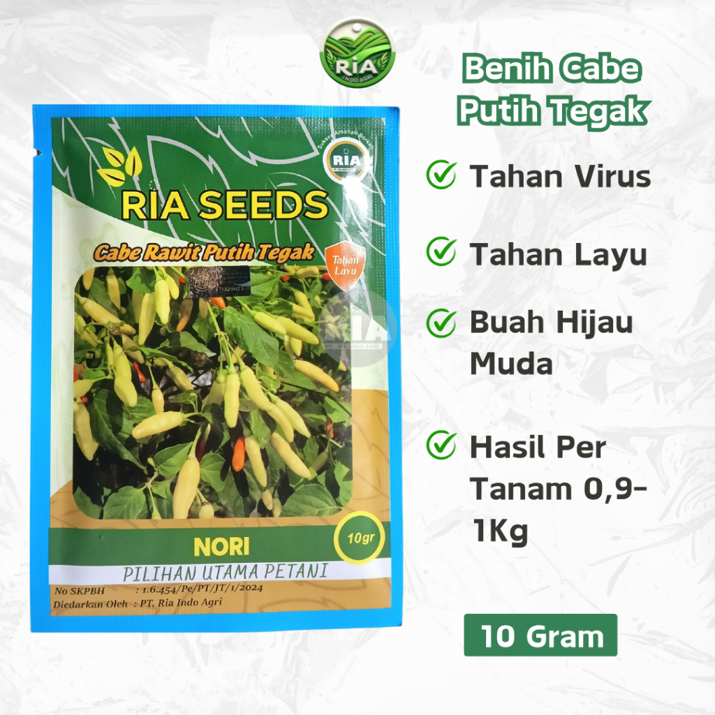 Benih Cabe Cabai Rawit Putih Tegak NORI 10 gram - RIA SEEDS