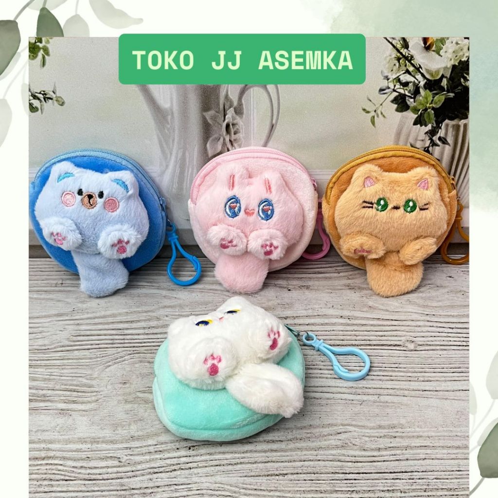 POUCH KOIN BONEKA KUCING LUCU DOMPET KECIL ANAK CEWE TAS PURSE WANITA GROSIR COD