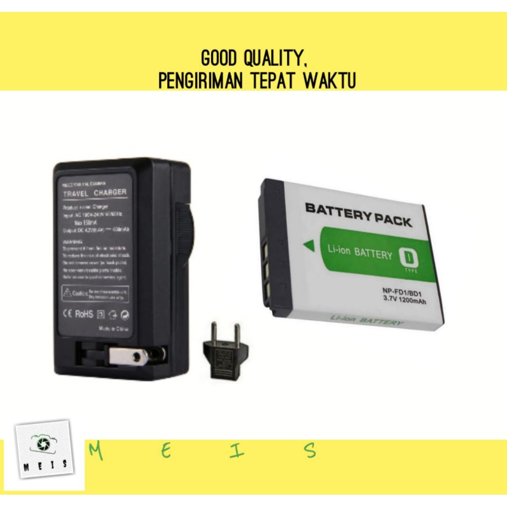 Baterai & Charger Kamera Sony Cybershot NP-BD1 Casan Batre NPBD1