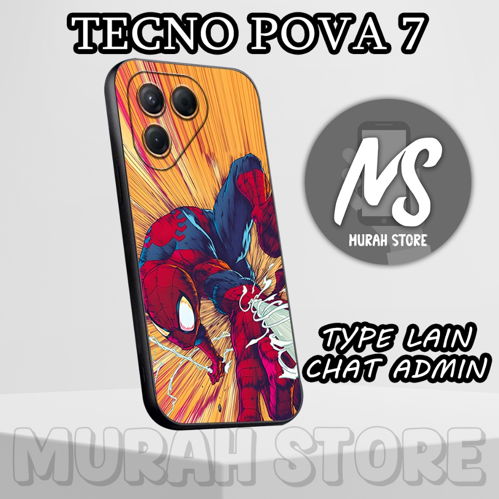 Softcase Karet TECNO POVA 7/MS13/Motif SPIDERMAN/Case Hp TECNO POVA 7/Silikon TECNO POVA 7