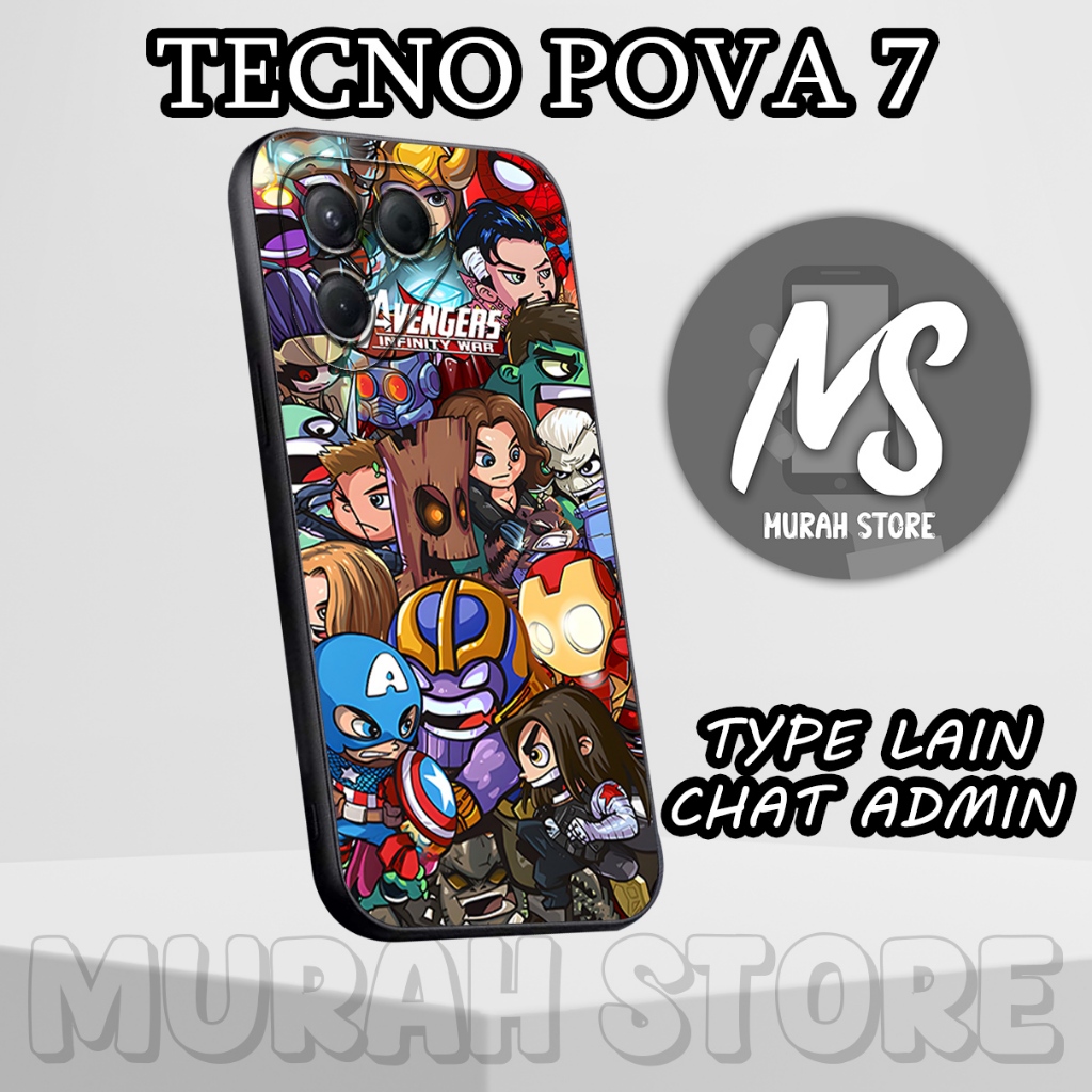 Softcase Karet TECNO POVA 7/MS14/Motif SUPERHERO/Case Hp TECNO POVA 7/Silikon TECNO POVA 7