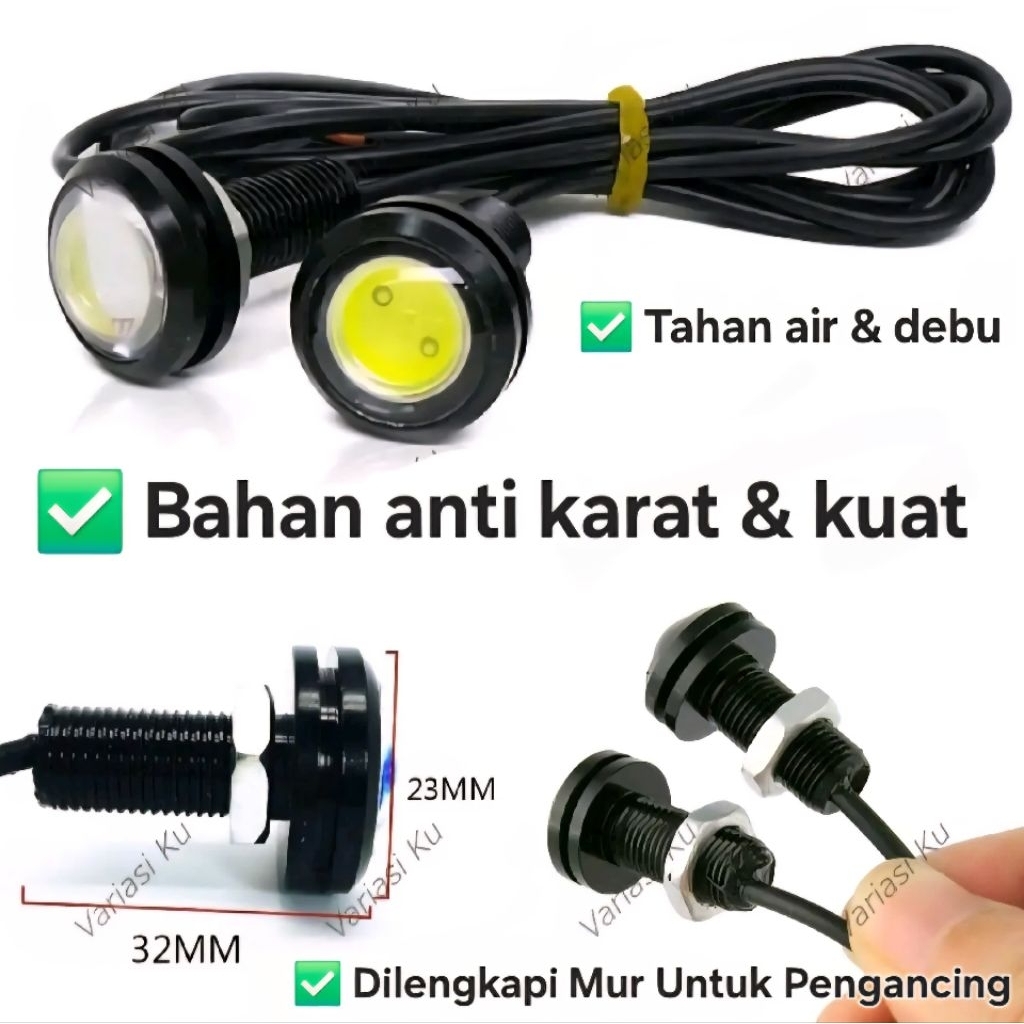 BIG PROMO MATA ELANG LAMPU EAGLE EYE KOLONG SEN MOTOR MOBIL BAUT 1 MATA LED SUPER TERANG SENJA KOTA