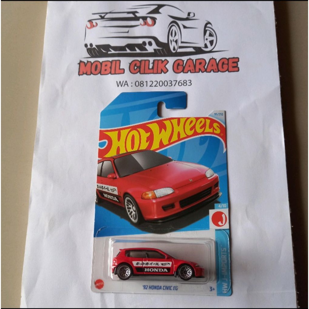 Hotwheels reguler Honda CIVIC EG 92" Honda estilo