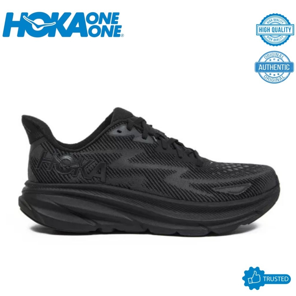 SEPATU HOKA CLIFTON 9 BLACK