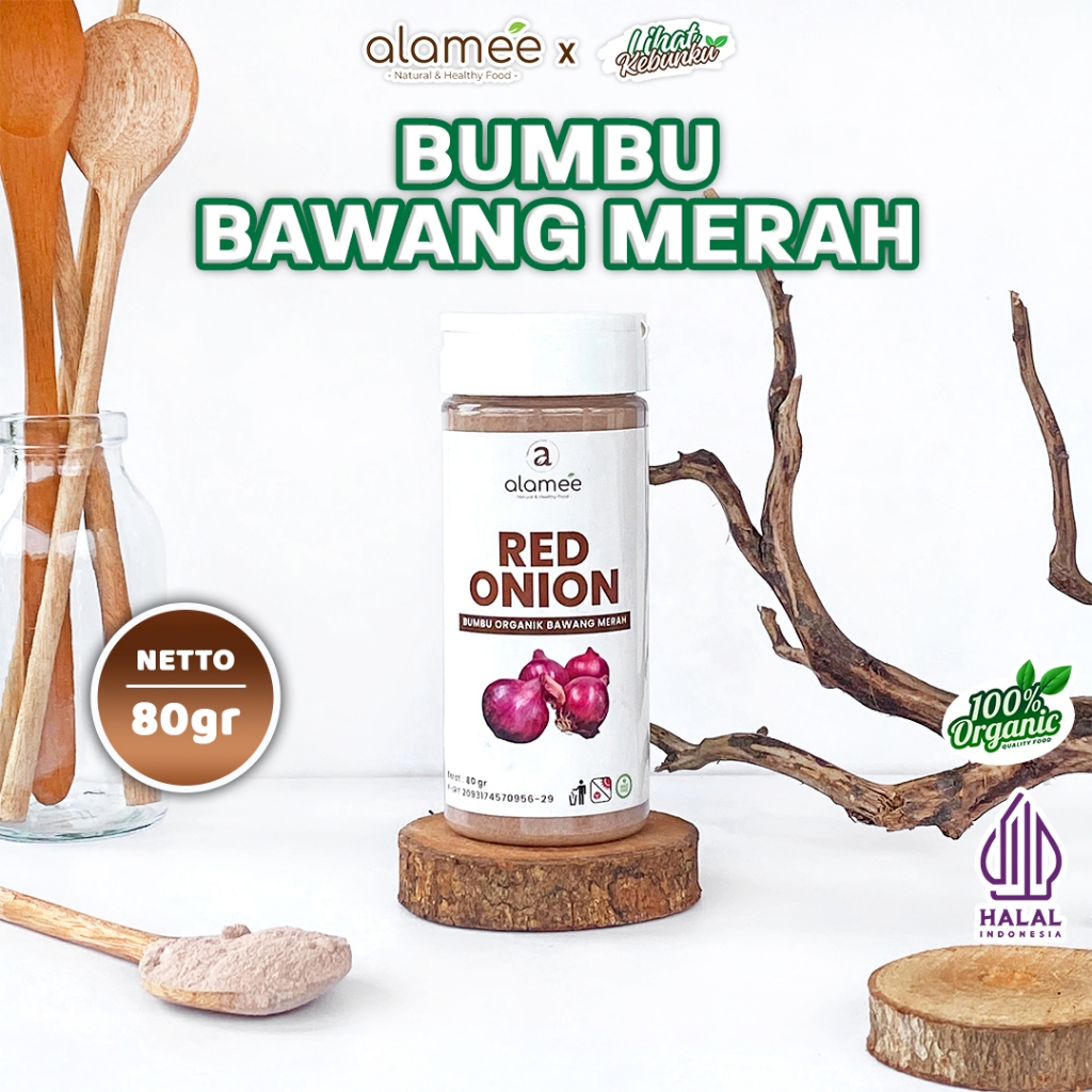 

ALAMEE Bawang Merah Bubuk Red Onion Seasoning Powder Bumbu Dapur Organik Masak 80g LIHAT KEBUNKU