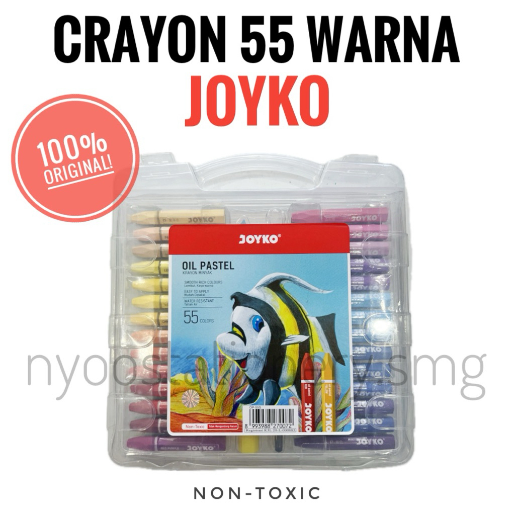 CRAYON OIL PASTEL ISI 55 WARNA JOYKO ORIGINAL