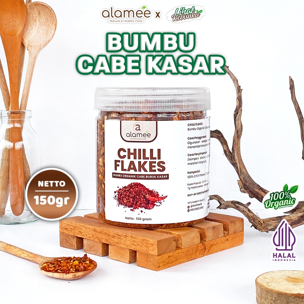 

ALAMEE Chilli Flakes Cabe Bubuk Kasar Cabai Bumbu Dapur Instan Organik Asli 150gr LIHAT KEBUNKU