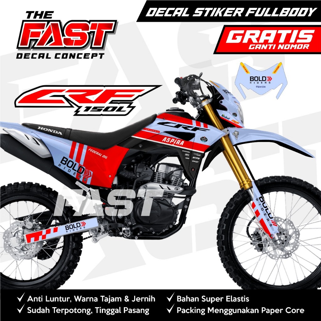 DECAL STICKER HONDA CRF 150L FULLBODY VARIASI GRESINI- Stiker Motor CRF 150L GRESINI Fullbody