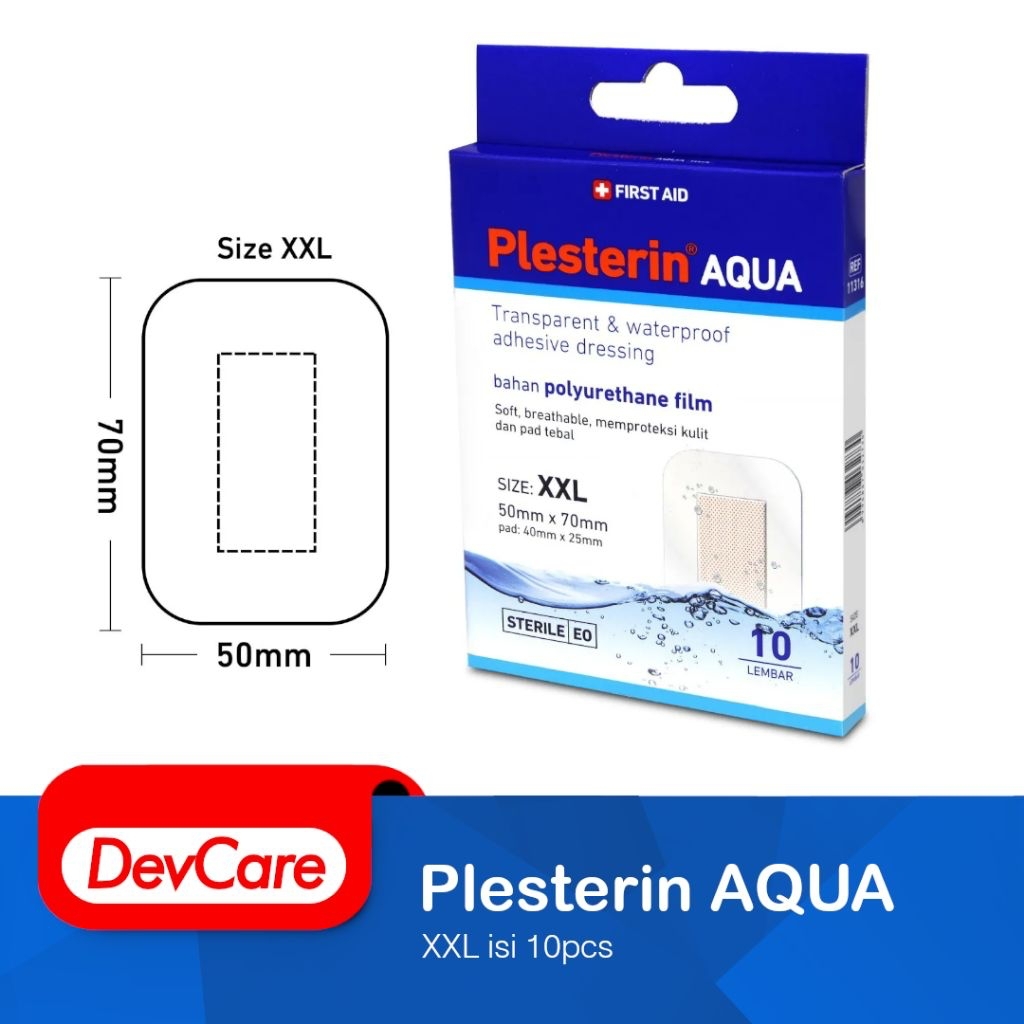 Plester Luka Anti Air Transparan XXL ONEMED Plesterin Aqua Jumbo PU Film Box isi 10 Pcs