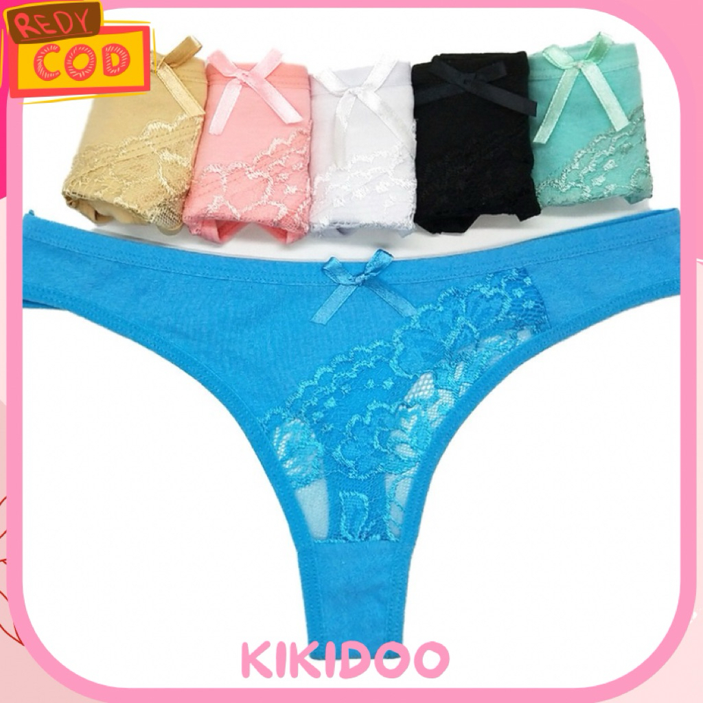 Kikidoo Cd wanita Brief Katun G String Wanita sexy Lace YMN 87368 C108
