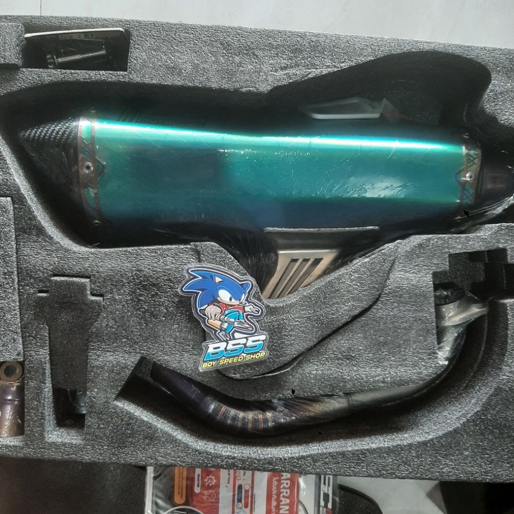 Knalpot motor Xmax SC Moto D/6J-9 Green Doff