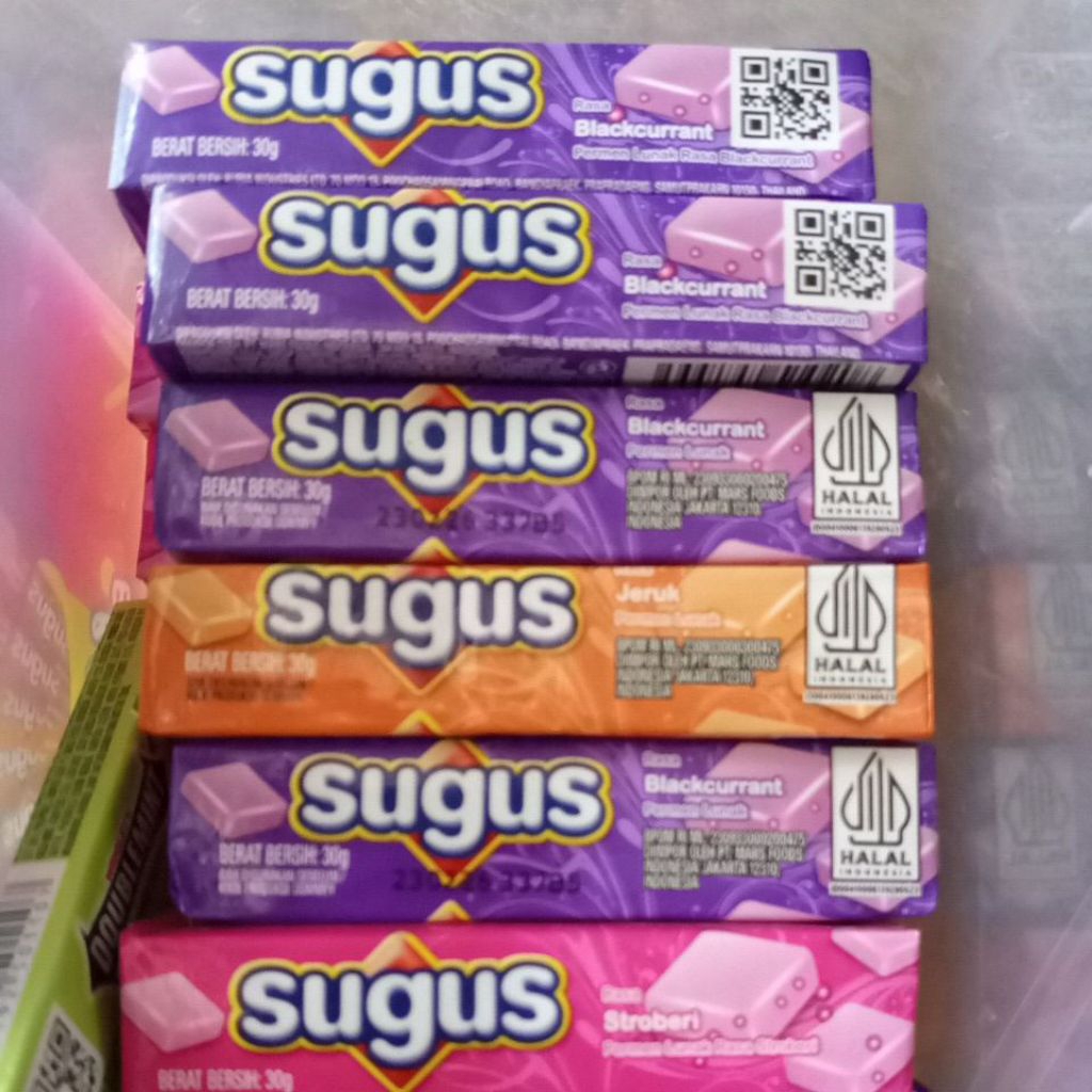 

SUGUS PERMEN JADUL 30gr rasa buah