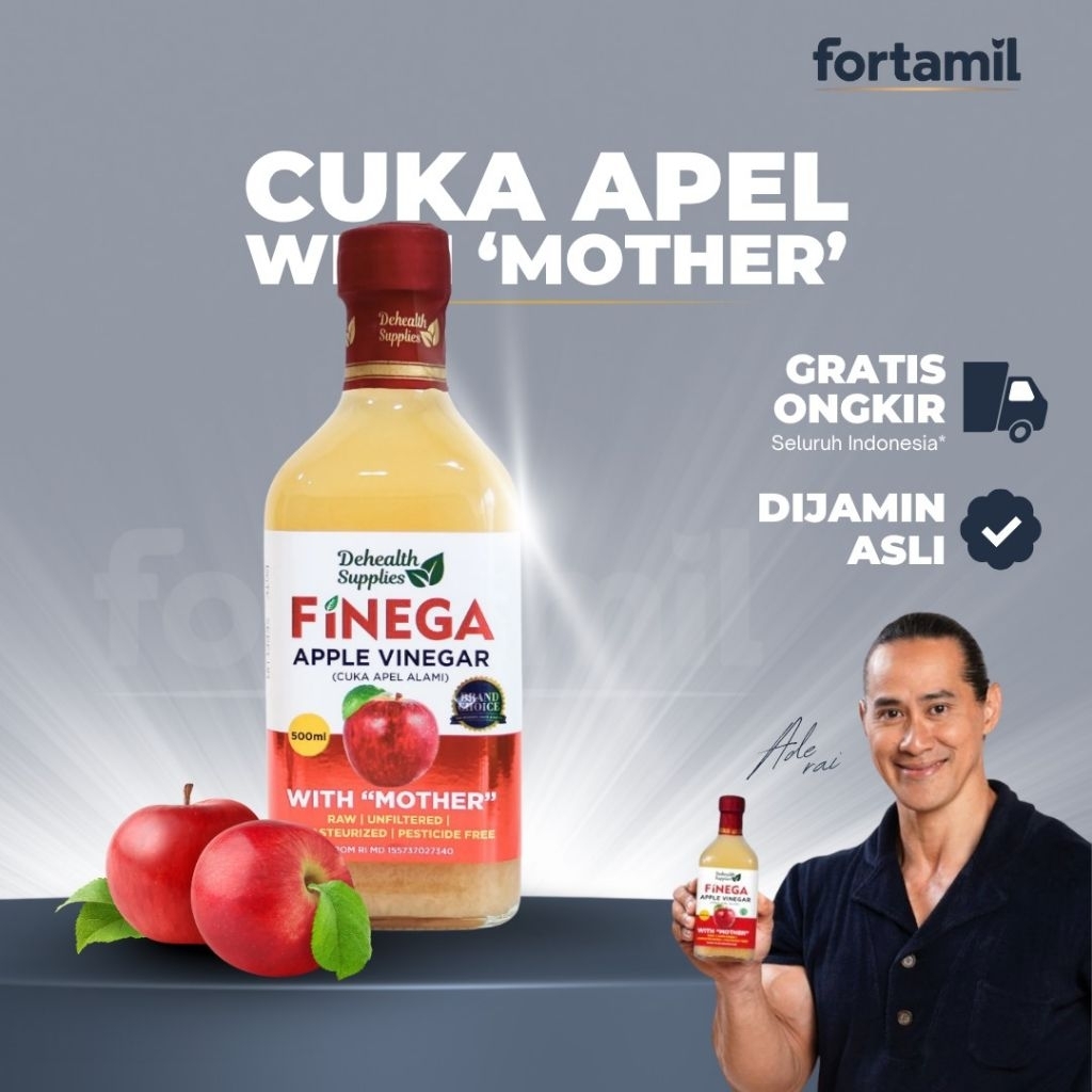 

Cuka Apel Nanas Lemon Finega by Ade Rai Vinega with 1 Liter 500ml 250ml 1000ml Apple Cider Vinegar with mother Vinega Asli Original De health Supplies