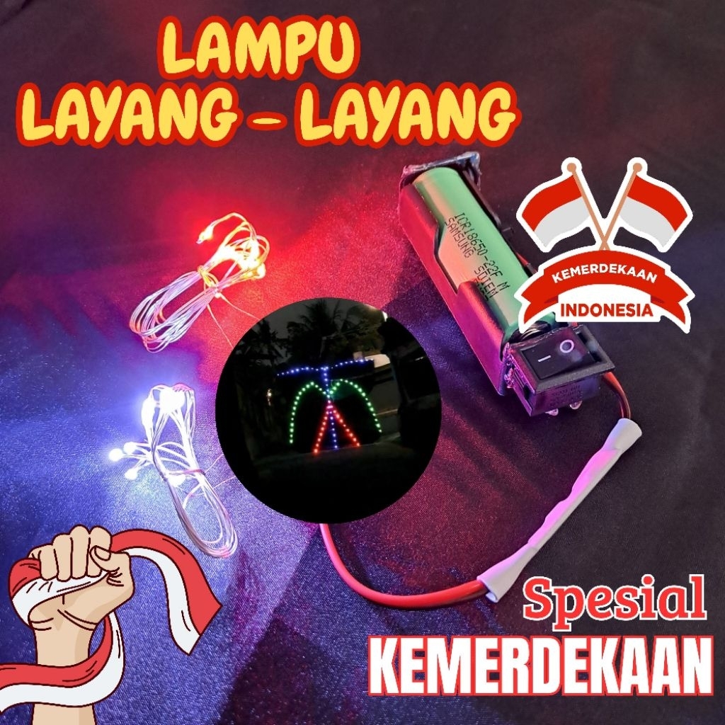 Spesial HUT Kemerdekaan, Lampu layangan, Lampu Layang-Layang, Lampu kawat, Lamu LED