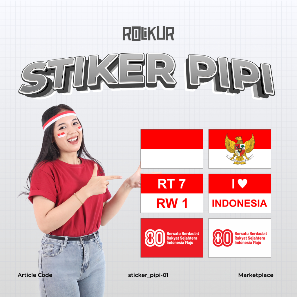 

STIKER PIPI BENDERA MERAH PUTIH TERMURAAH | STIKER HUT RI 17AN | ISI 150PCS SUDAH DIPOTONG