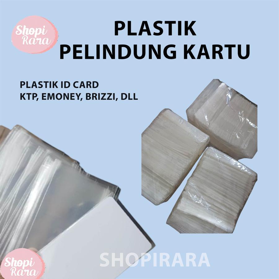 

Plastik pelindung kartu ukuran id card/Ktp/e-toll emoney/brizzi
