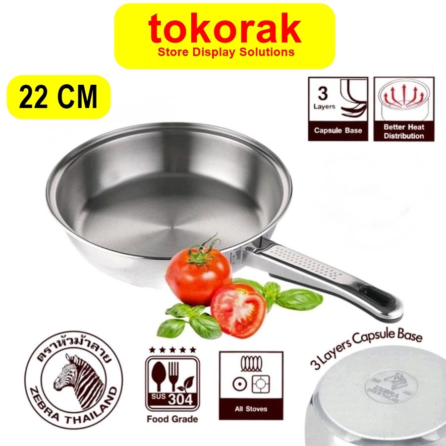 ZEBRA FRYING PAN 22 CM ZEBRA VITALUX 175323 - WAJAN STAINLESS - FRY PAN 22CM
