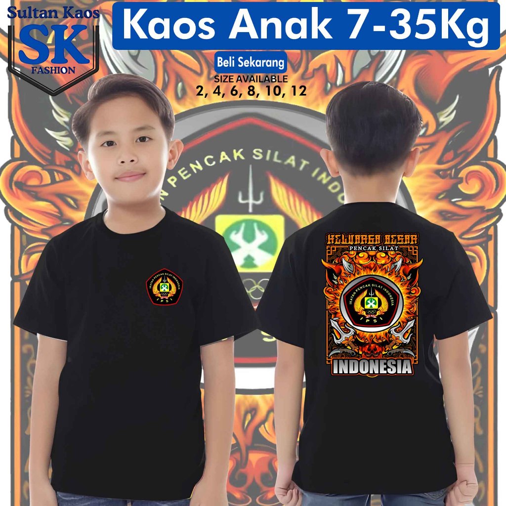 KAOS ANAK - KAOS SABLON PRINT KELUARGA BESAR IPSI IKATAN PENCAK SILAT INDONESIA - KAOS DISTRO PENCAK