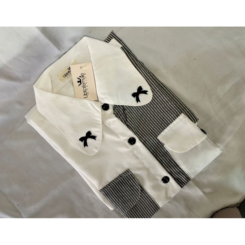 Kemeja Tunik Hitam Putih / Kemeja hitam murah / Tunik hitam / Tunik Putih