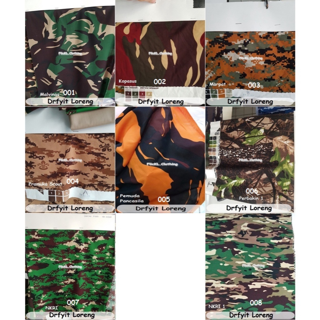 Kain Dryfit Loreng Brazil Bahan Jersey Loreng Brazil Loreng Dry Fit Bintik Loreng Camo Kilo