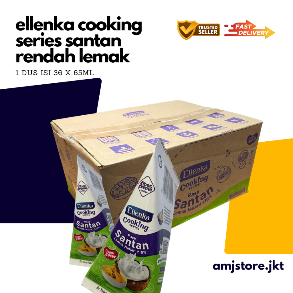 

Ellenka cooking series 36x65ml Santan kelapa rendah lemak tinggi serat