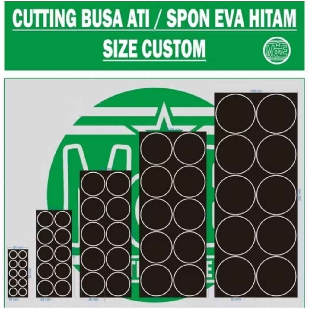 

Eva Foam Hitam Diameter 95mm Busa Ati Karet Bulat 9.5cm Custom Cutting Lasercut Spon Sponge
