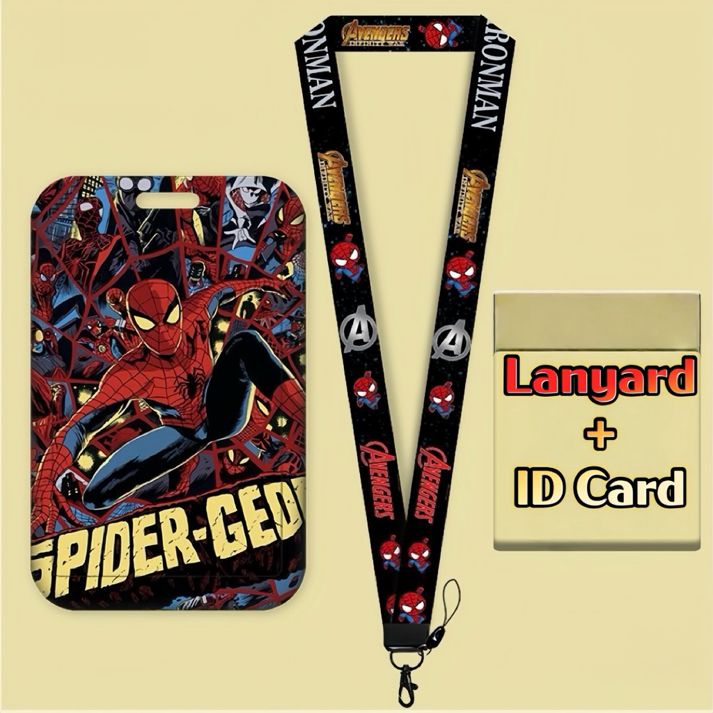 

TALI GANTUNGAN ID CARD MOTIF COWOK + CARD HOLDER LANYARD HERO GANTUNG LEHER MUAT KARTU SLOT CARD