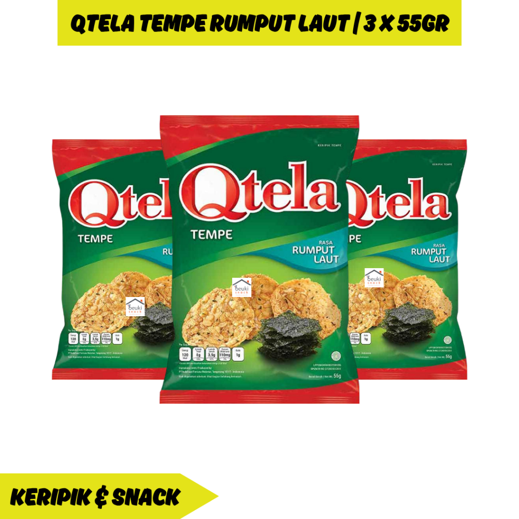 

Qtela Rumput Laut Keripik Tempe Garing dan Renyah