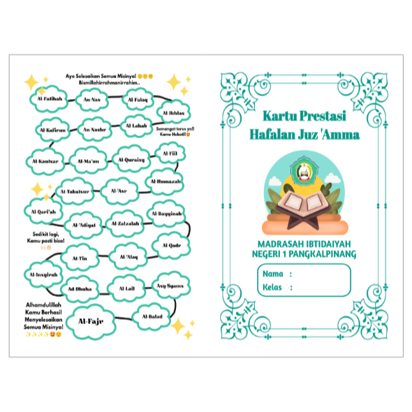 

Kartu Prestasi Hafalan Juz 'Amma Ukuran Folio