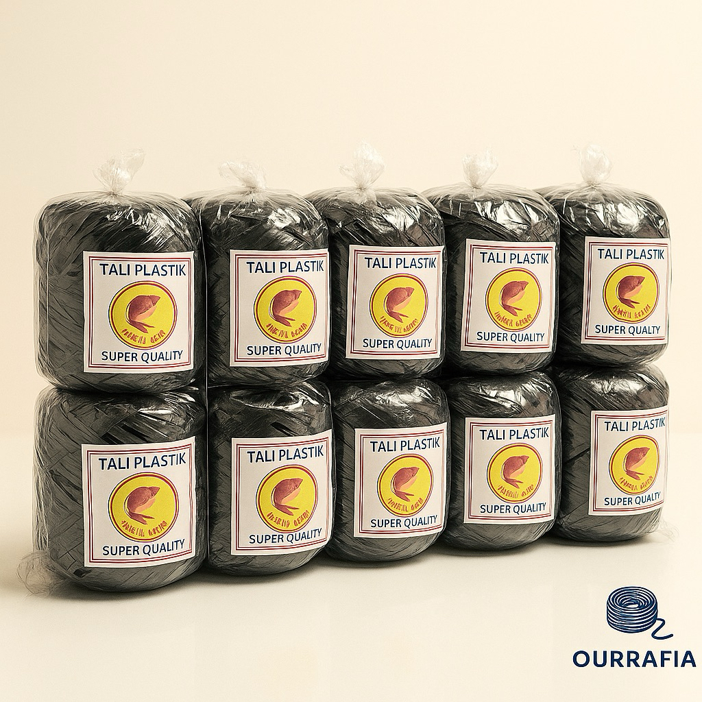 

tali rafia ukuran sedang 1 bal 15 roll