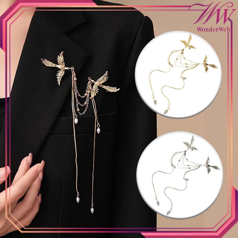 Bros Pin Rantai Jas Phoenix Bros Rantai Wanita Rantai Jas Wanita Lapel Pin Rantai Bros Kerah Kemeja
