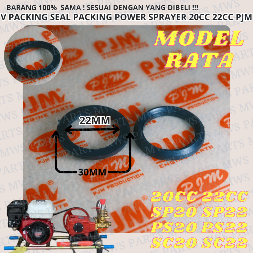 V PACKING MODEL RATA 20CC 22CC SEAL PACKING KARET PISTON SEAL PUMP SIL PLUNGER SIL PESTON MESIN POWE