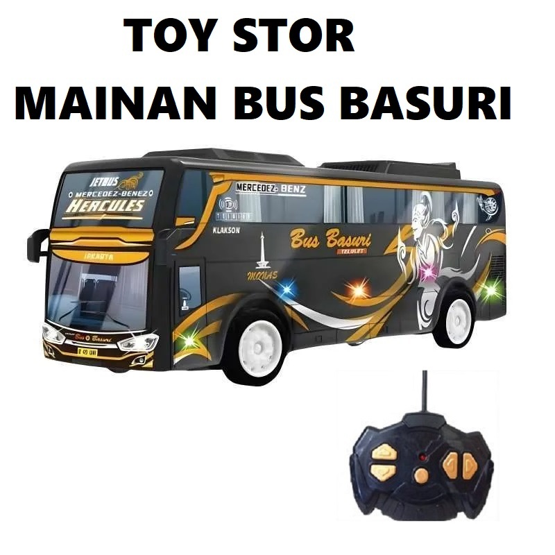 PROMO FREE BATERAI Mainan Bus Basuri Remote Control MUSIK TELOLET / Bus Basuri Remote Control Jumbo