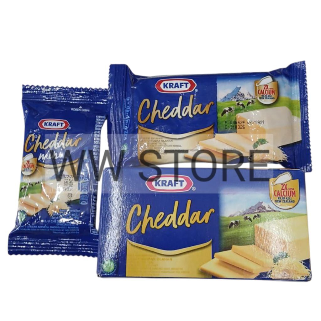 

Keju olahan halal MUI KRAFT Cheddar Cheese 30g 70g 150g