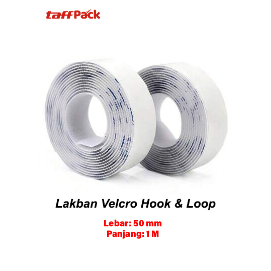 Velcro Perekat 1M 50mm / Velcro Perekat Velcro Tape / TaffPACK Lakban Velcro Hook and Loop