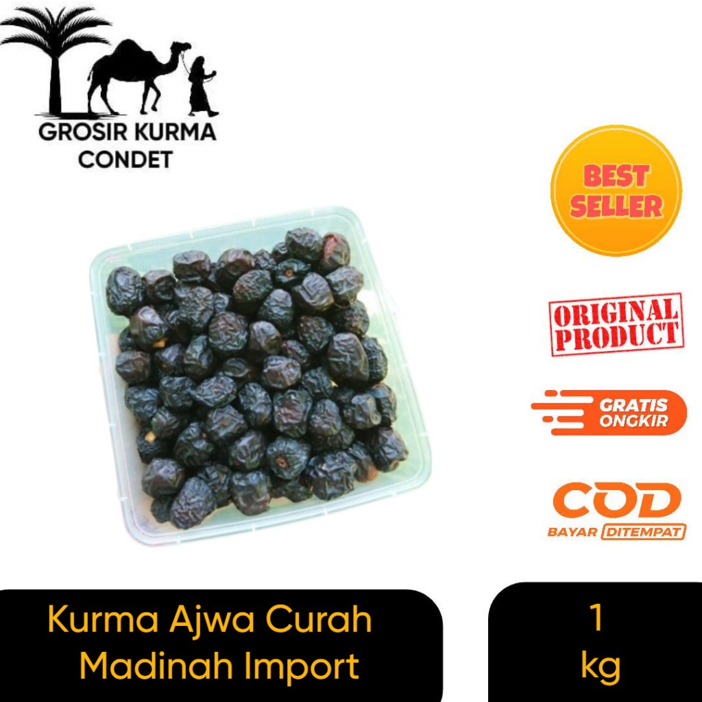 

Kurma Ajwa Repack Asli / Kurma Nabi Super Asli Madinah Kemasan Pouch Curah