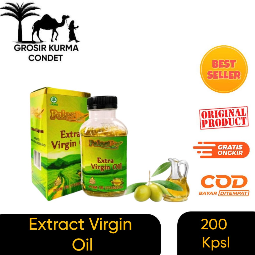 Minyak Zaitun Palestine 200 Kapsul - Zaitun Extra Virgin Palestine | Minyak Zeitun Olive Oil Murni