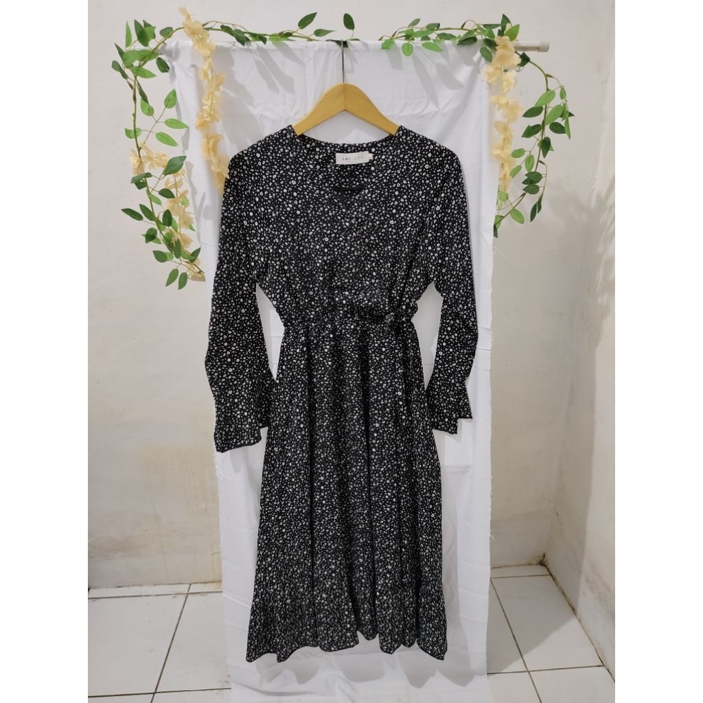 Dress Sifon Lengan Panjang (Preloved)