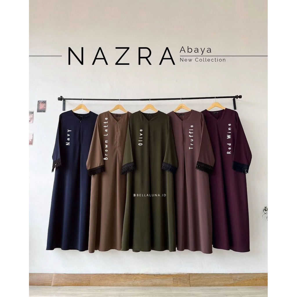 NAZRA ABAYA OLIVE ILYANA SILK ANTI UV BELLALUNA BELLALUNA.ID