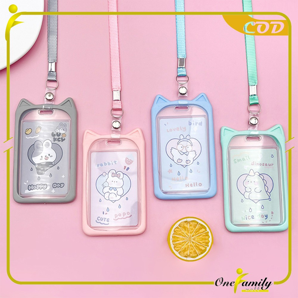 

EC ONE-C324 Name Tag ID Card Holder Karakter Kelinci Bear Gantungan Kartu Nama Atau Panitia Motif Kartun / Tali ID Card Nama / Gantungan Tali Kartu Akses Kantor MRT Busway Lanyard