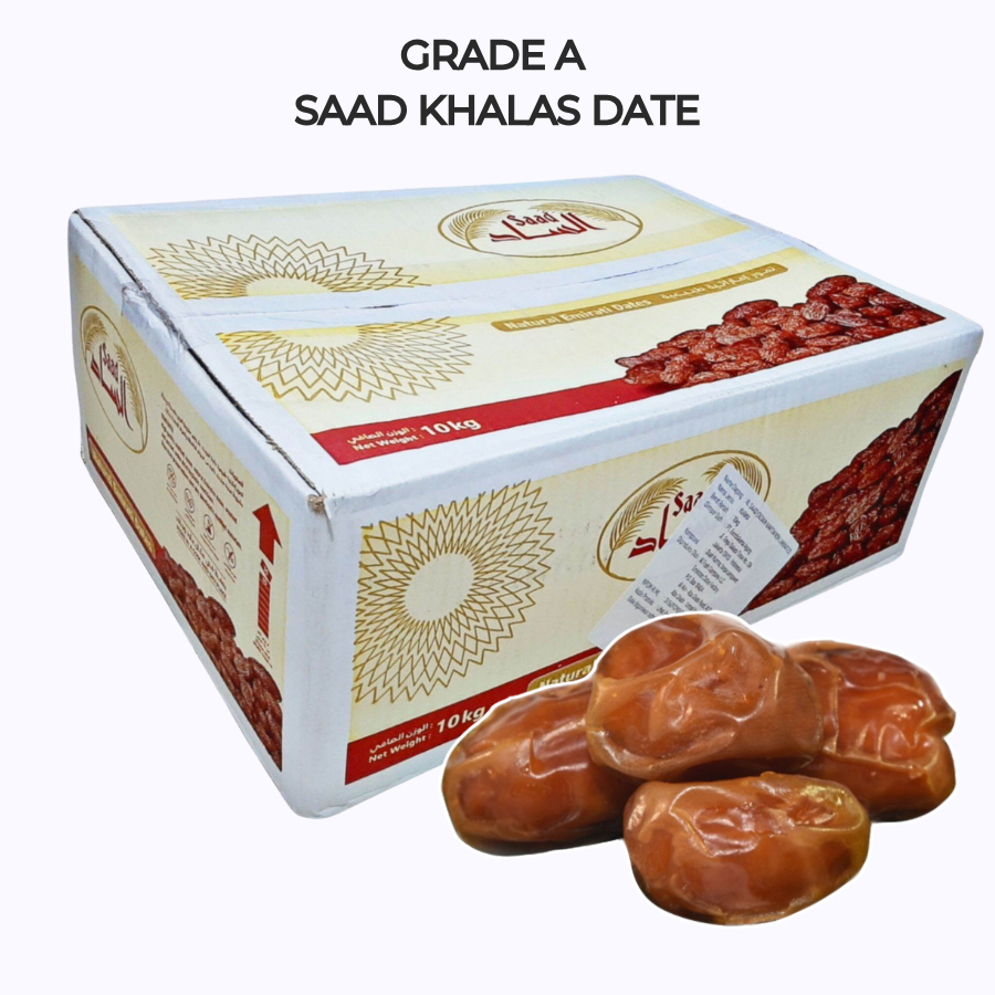 

Kurma Khalas Saad 1kg 500g 250g | Grade A Premium Termurah Dates Import UAE - Oleh Oleh Haji