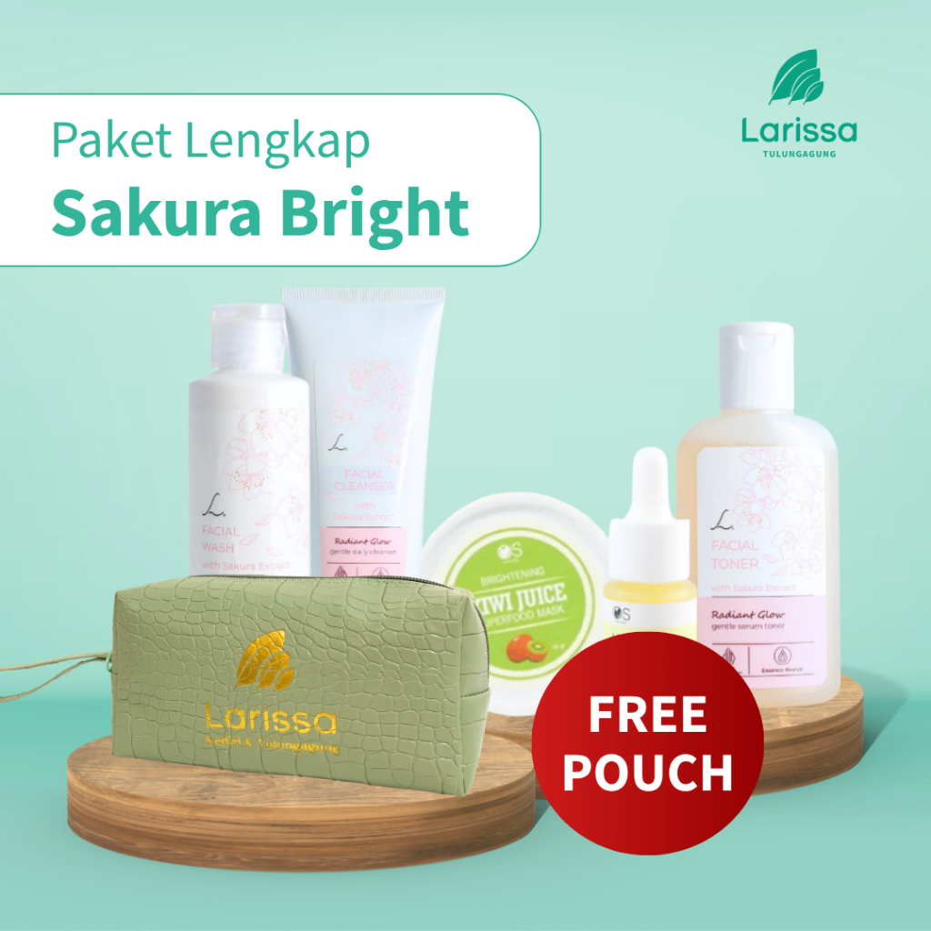 Paket Hemat Cerahkan Flek di Wajah (Facial Wash, Cleanser, Toner, Superfood Kiwi & Serum Hydraglow)