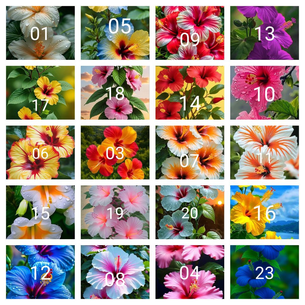 Tanaman hias paket 20 kembang sepatu jenis2x bunga