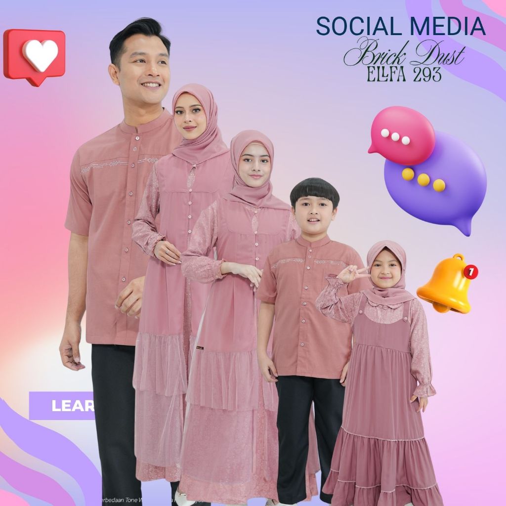 SARIMBIT KELUARGA ETHICA ELFA 294 BRICK DUST/ KAGUMI 293, KAHFI 280, KAGUMI KIDS 145, KAHFI KIDS 200