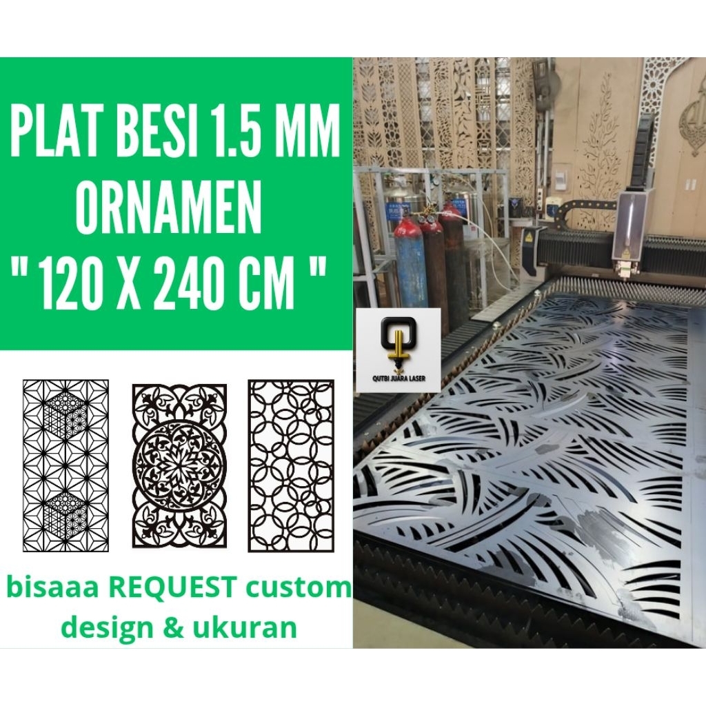 PLAT BESI 1.5MM 120X240CM ORNAMEN(BISA REQ UKURAN&DESIGN CUSTOM)