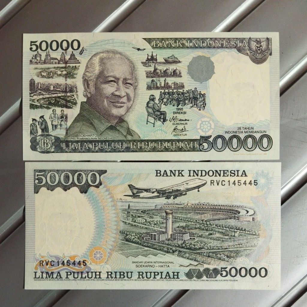 50 RB Soeharto mulus gres UNC di jamin uang kuno asli