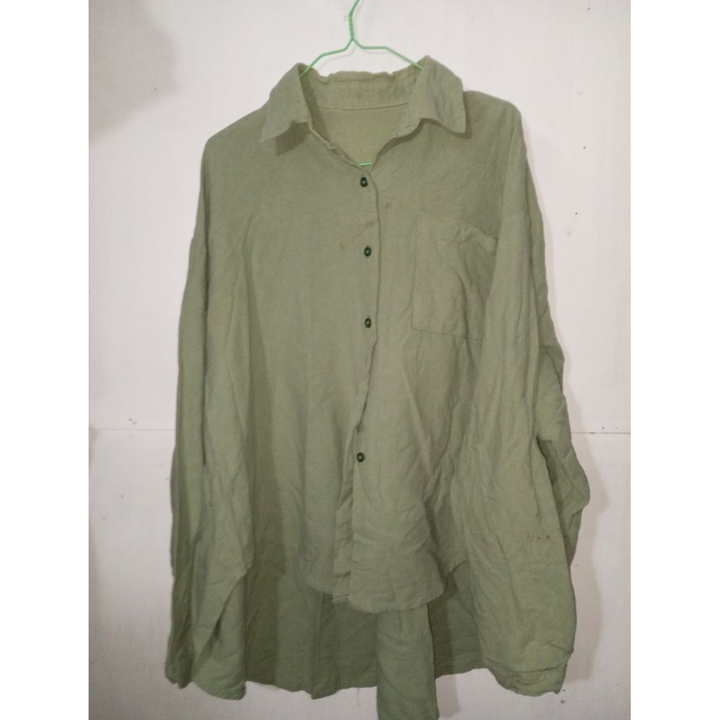 Kemeja Linen PL Warna Matcha