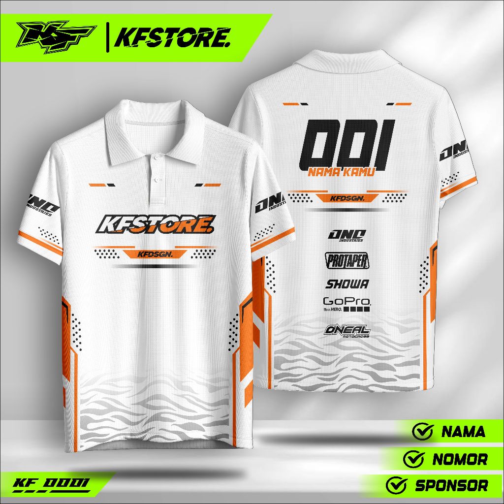 Kaos Jersey Custom Nama – Baju Racing Drag Bike Trail Supermoto | Desain Bebas