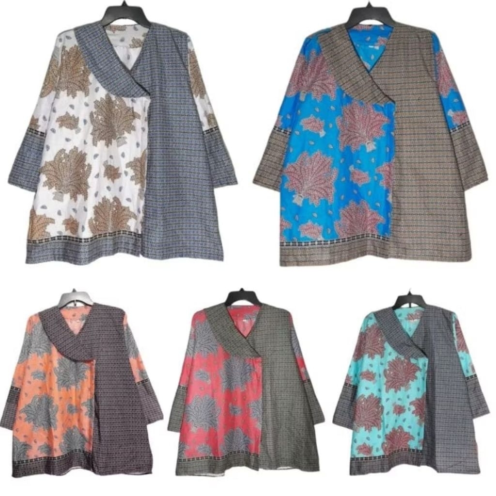 blus batik jumbo adinda katun ld 130 cm lengan panjang