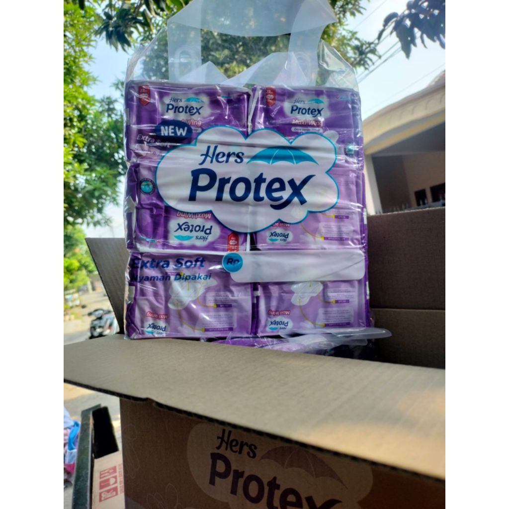 Pembalut Wanita Hers Protex Ungu Maxi Wings 23cm